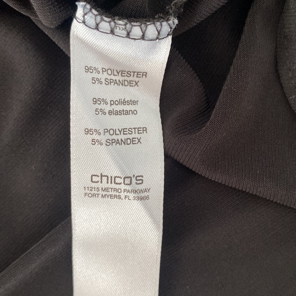 Chico’s Black short sleeve stretchy top with tie on side Chico size 3 or XL - Picture 13 of 13